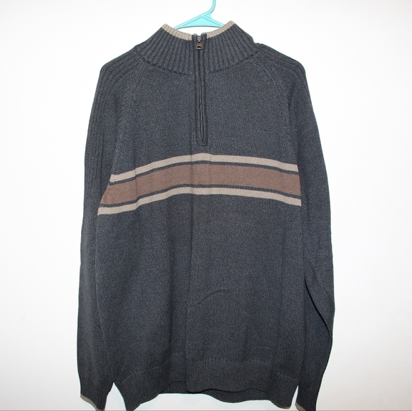 Mens Grey Columbia Quarter Zip Sweatshirt - Picture 1 of 6